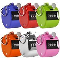 AFUNTA Contador Manual de 4 Digitos- 6 Colores Mecánico Clicker de la Palma Contador -Colores Variados Handheld Tally…